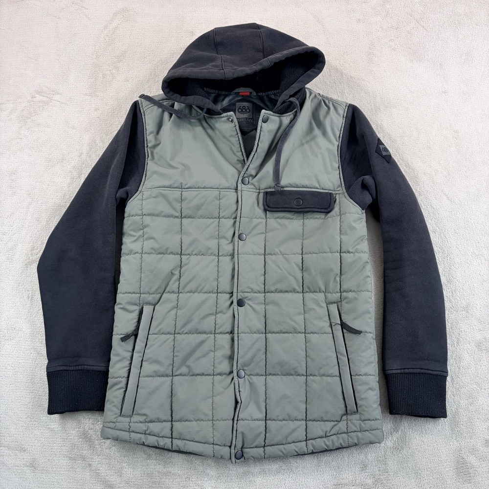 686 Parklan Bedwin Insulated Hooded Jacket in Grey Black Men Small Rating 6
